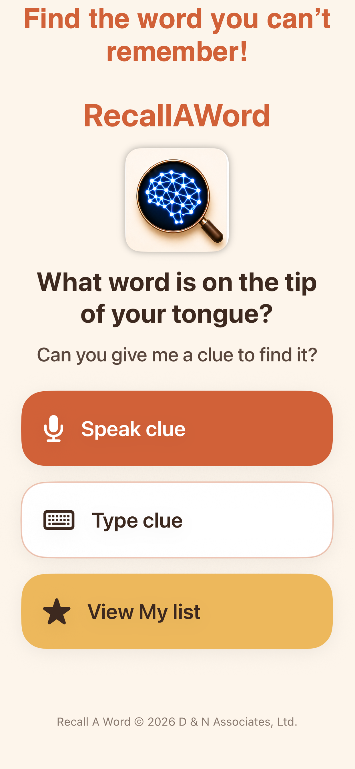 Recall A Word screenshot 1